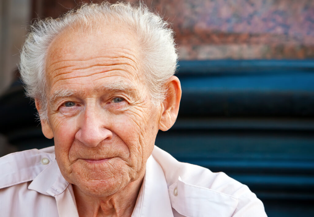 elderly man smiling